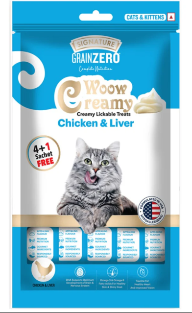 Signature Grain Zero Chicken and Liver Lickable Creamy Cat Treats